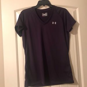 Purple Under Armour V neck Dri Fit